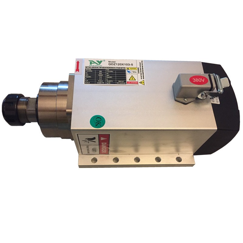 飛邊風冷5KW主軸18000RPM/ER32/380V木工主軸GDZ120X103-5